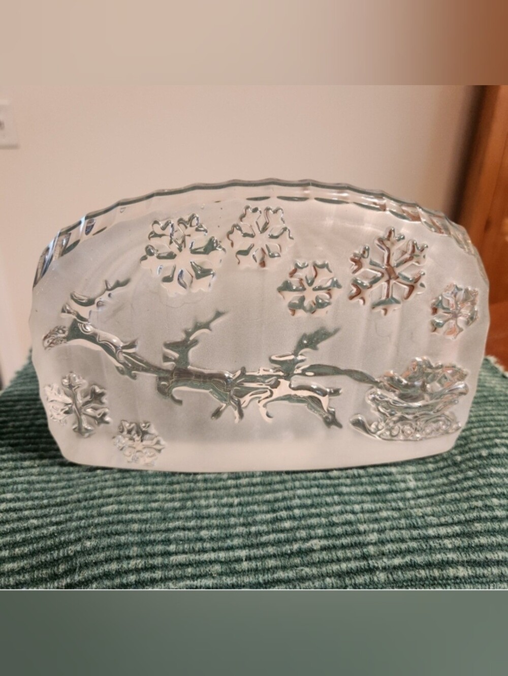 Mikasa Santa's Folly Frosted Glass Candle Holder